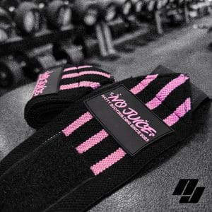 BLACK AND PINK WRIST WRAPS